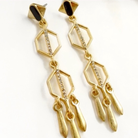 Gold Chandelier Earrings - Picture 1 of 3